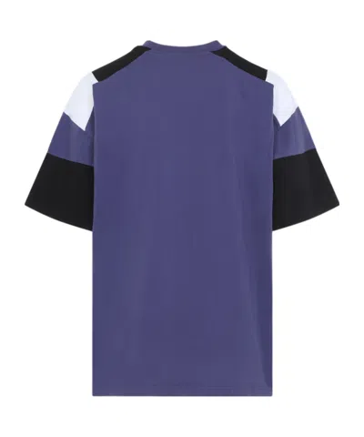 Martine Rose Purple Indigo Blue Cotton Oversized Panelled T-shirt In Purple