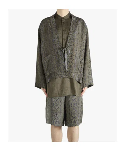 Uma Wang Juno Patterned Jacket In Brown