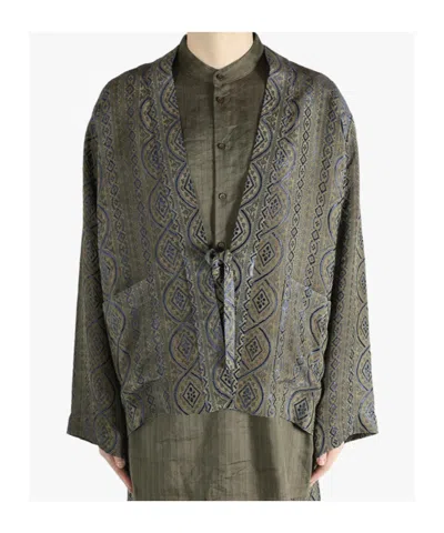 Uma Wang Juno Patterned Jacket In Brown