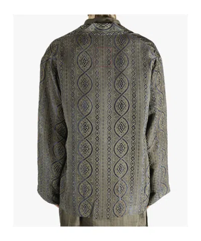 Uma Wang Juno Patterned Jacket In Brown