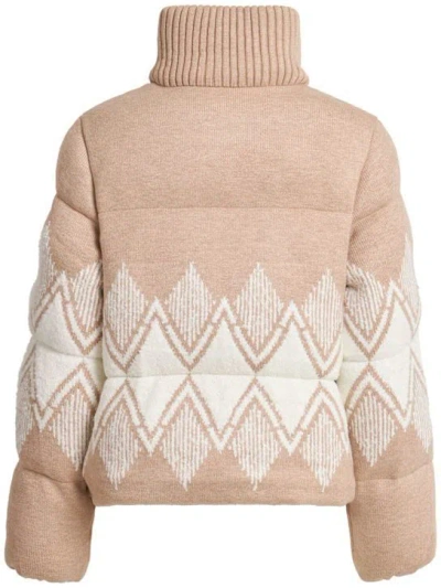 Varley Belinda Padded Fair Isle Knitted Jacket In Neutral