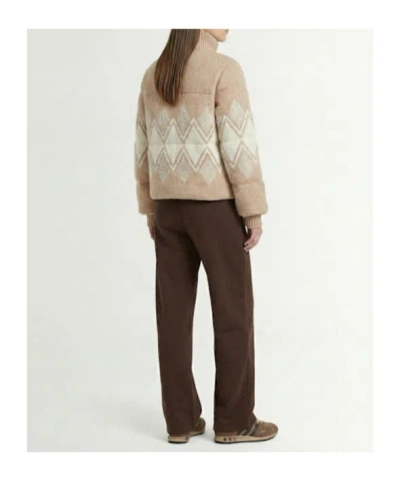 Varley Belinda Padded Fair Isle Knitted Jacket In Neutral