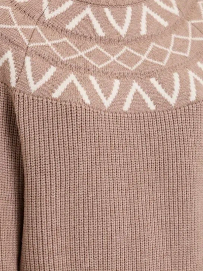 Varley Marcie Fair Isle Yoke Knit Sweater Light Taupe Marl In Neutral
