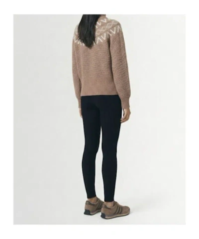 Varley Marcie Fair Isle Yoke Knit Sweater Light Taupe Marl In Neutral