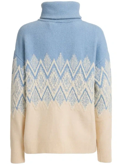 Varley Hedda Fair Isle Half Zip Pullover Ashley Blue In Blue