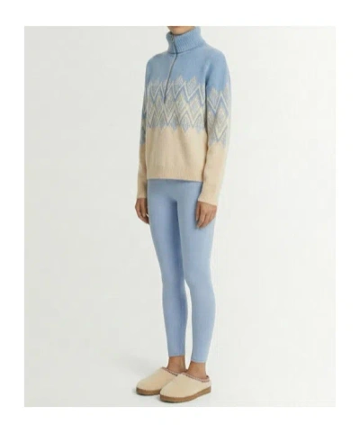 Varley Hedda Fair Isle Half Zip Pullover Ashley Blue In Blue