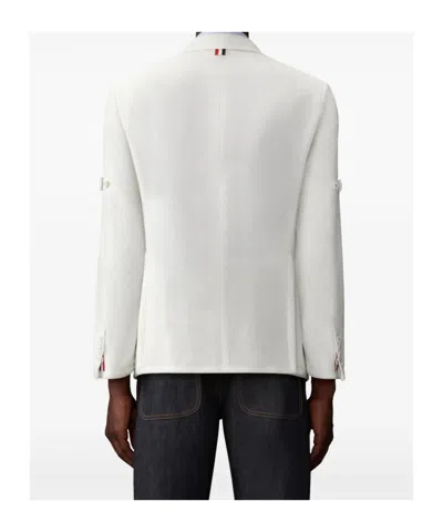 Thom Browne Embroidered Blazer In White