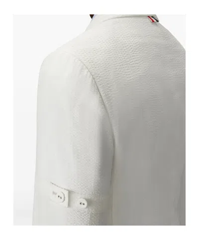 Thom Browne Embroidered Blazer In White
