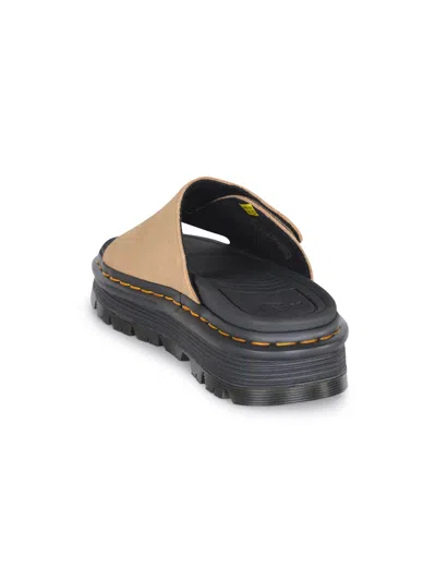 Dr. Martens Zebzag Suede Platform Slides In Brown