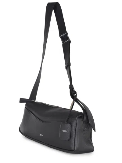 Max Mara Skippers Textured-leather Shoulder Bag In Black