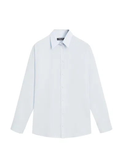 Massimo Dutti Camisa Popelín Con Algodón In Blue