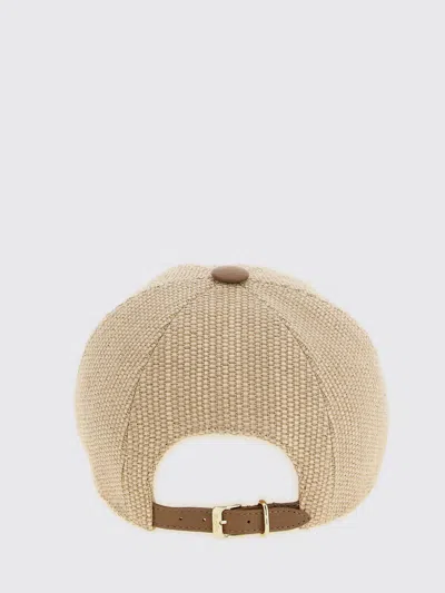 Max Mara Sand Raffia Circense Baseball Cap In Metallic