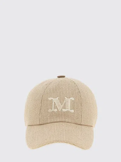 Max Mara Sand Raffia Circense Baseball Cap In Green