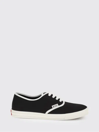Prada Lace Up Sneakers Contrast Trim Rubber Sole In Black