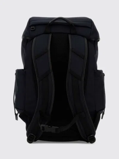 Moncler Canvas Backpack Front Flap Side Pockets In Black