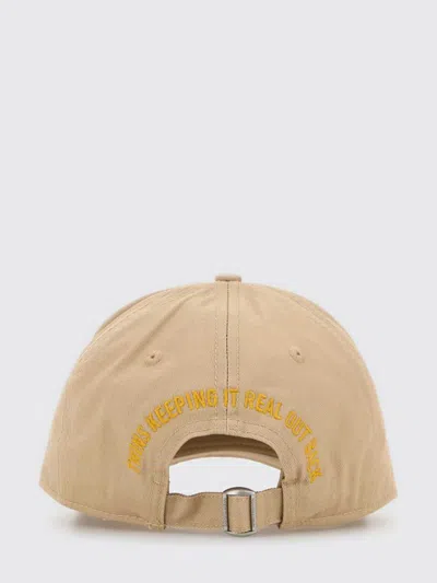 Dsquared2 Dsquared Men Beige Cotton Baseball Cap In Metallic
