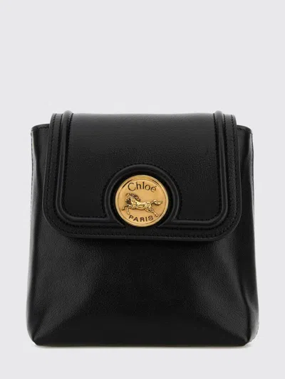 Chloé Chloe Women Black Leather Horse Medal Backpack In Black