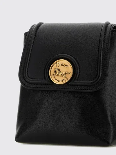 Chloé Chloe Women Black Leather Horse Medal Backpack In Black