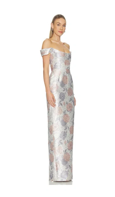 Sau Lee Jackson Brocade Gown In Multi