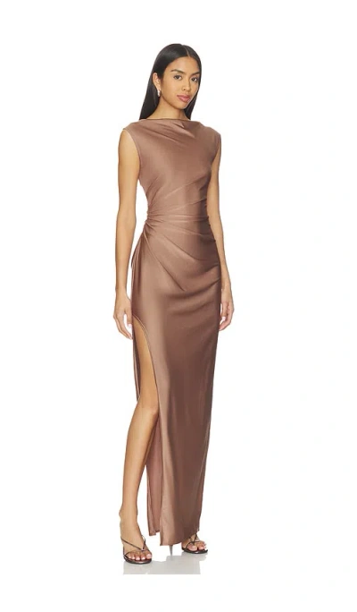 Lapointe Ruched Gown In Brown