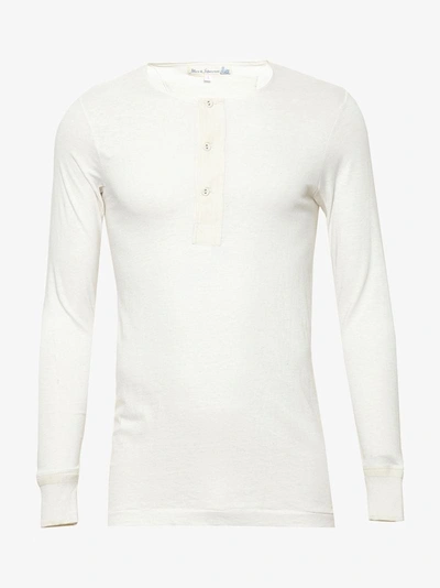 Shop Merz B Schwanen Merz B. Schwanen 'henley' Cotton T-shirt In Nude&neutrals