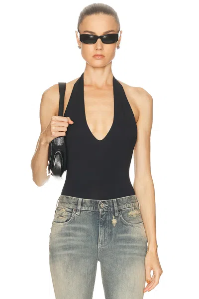 Skims Smooth Layers Halter Top In Black