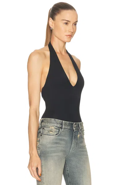 Skims Smooth Layers Halter Top In Black