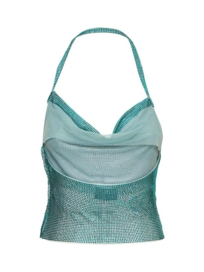 Giuseppe Di Morabito Crystal-embellished Halterneck Vest In Blue