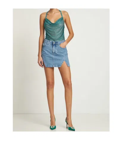 Giuseppe Di Morabito Crystal-embellished Halterneck Vest In Blue