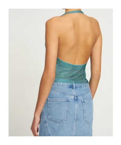 Giuseppe Di Morabito Crystal-embellished Halterneck Vest In Blue