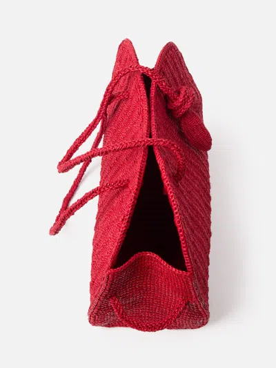 Jacquemus Medium Le Turismo Raffia Shoulder Bag In Burgundy