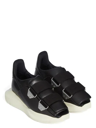 Rick Owens Burritogeth Sneakers Contrast Sole Round Toe In Black