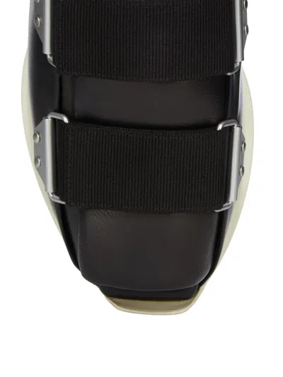 Rick Owens Burritogeth Sneakers Contrast Sole Round Toe In Black