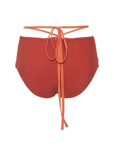 Christopher Esber Loop Tie High Rise Bikini Bottoms In Red