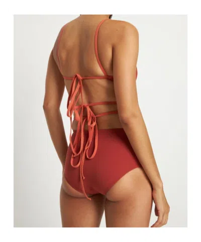 Christopher Esber Loop Tie High Rise Bikini Bottoms In Red