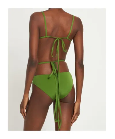 Christopher Esber Tie Front  Back Bikini Top In Green