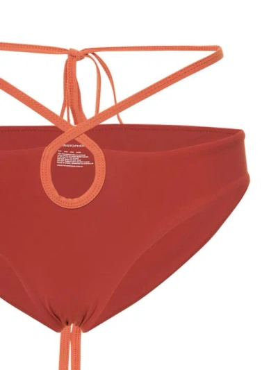 Christopher Esber Loop Tie Lycra Bikini Bottoms In Brown