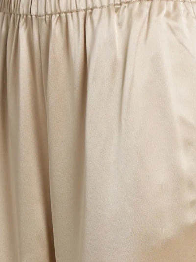 By Malene Birger Cabello Wide Leg Satin Trousers In Neutral
