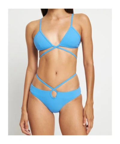 Christopher Esber Wrapped Tie Lycra Bikini Top In Blue