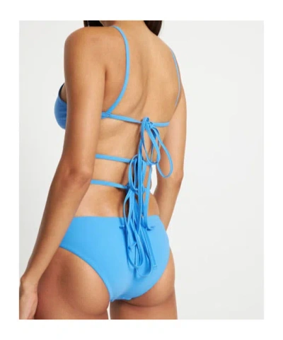 Christopher Esber Wrapped Tie Lycra Bikini Top In Blue