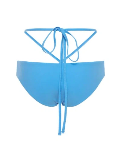 Christopher Esber Loop Tie Lycra Bikini Bottoms In Blue