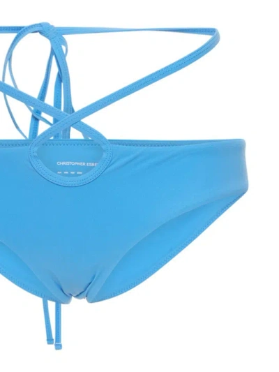 Christopher Esber Loop Tie Lycra Bikini Bottoms In Blue