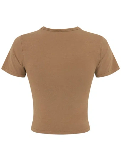 Entire Studios Micro Cropped T-shirt In Brown