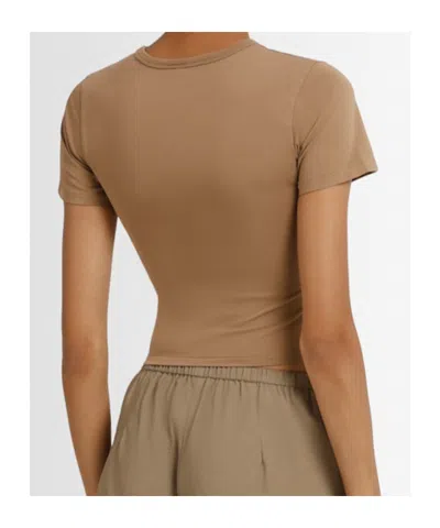 Entire Studios Micro Cropped T-shirt In Brown