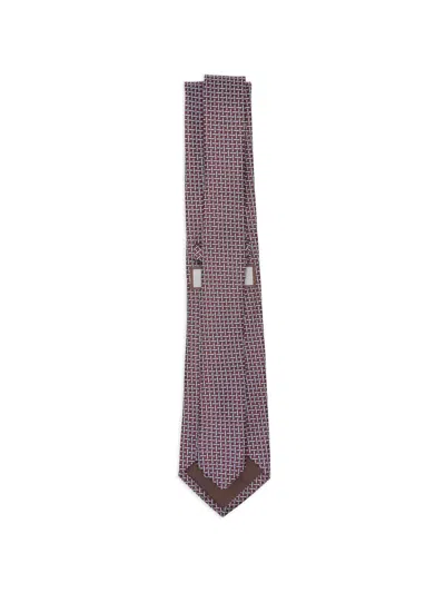 Canali Geometric-pattern Tie In Pink