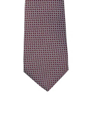 Canali Geometric-pattern Tie In Pink