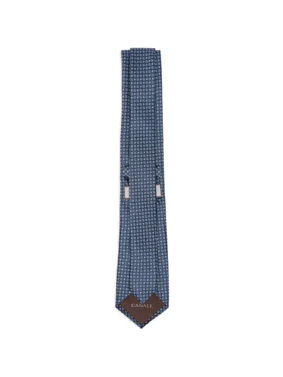 Canali Patterned Tie In Blue