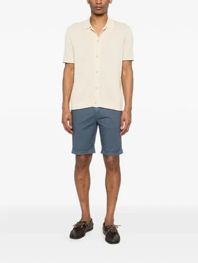 Corneliani Cuffed Tailored Shorts In Blue