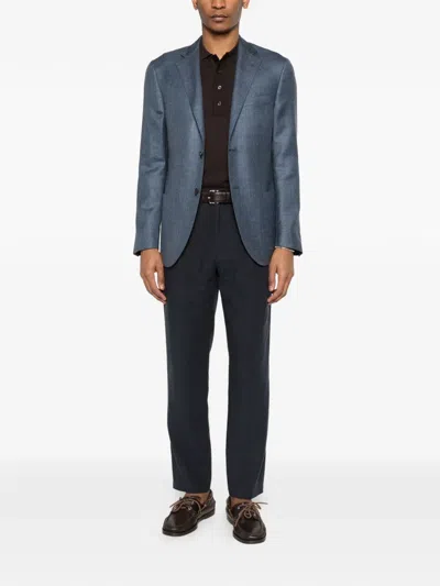 Corneliani Button Single-breasted Jacket In Blue