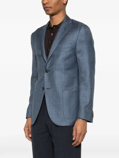 Corneliani Button Single-breasted Jacket In Blue